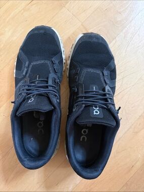 ON Cloud Women's Athletic Sneakers in Black with White Soles